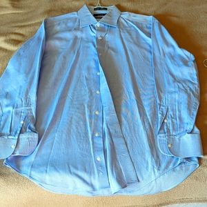 Saks Fifth Avenue Black Label Blue Men's Slim Fit/Dress Shirt 16.5 32/33